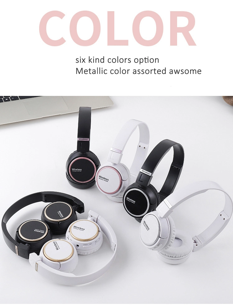 Foldable Type Custom Powerful Beat Sound Bluetooth Stereo Headphone Wireless Headset with TF Card and FM Radio Function for iPhone, Computer, Smartphone and PC