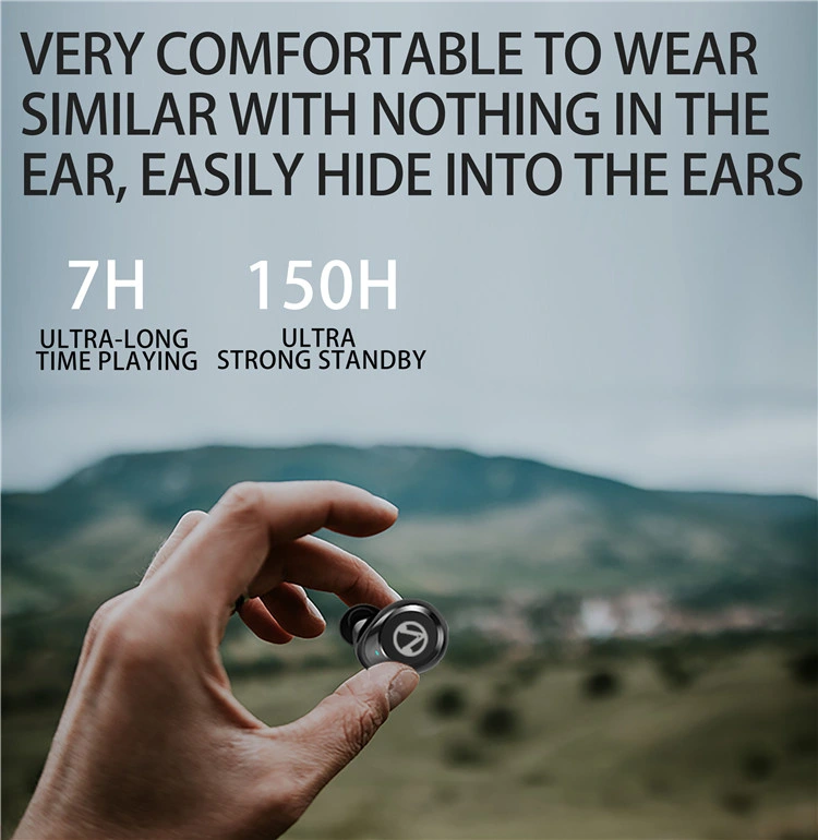 7h Playing Time Earbuds HiFi Deep Bass Sound Bluetooth Headset for iPhone